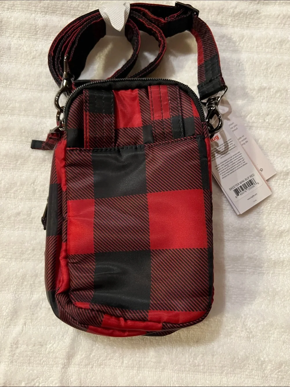 lug Red and Black Quilted Checker Crossbody Bag